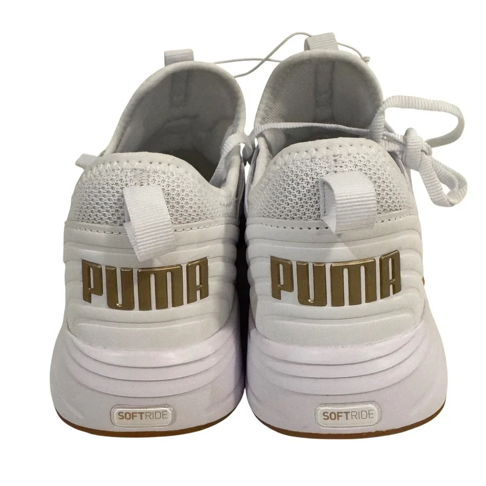 Puma Softride Womens White Gold Athletic Running Shoes Sneakers‎ Size 8.5